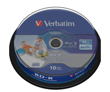 Płyta CD/DVD/Blu-Ray VERBATIM 25GB X6 PRINTABLE DATALIFE (CAKE 10 szt )